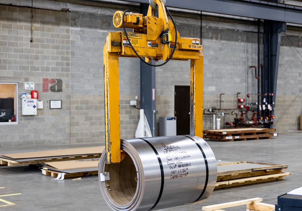 Coils moved by crane